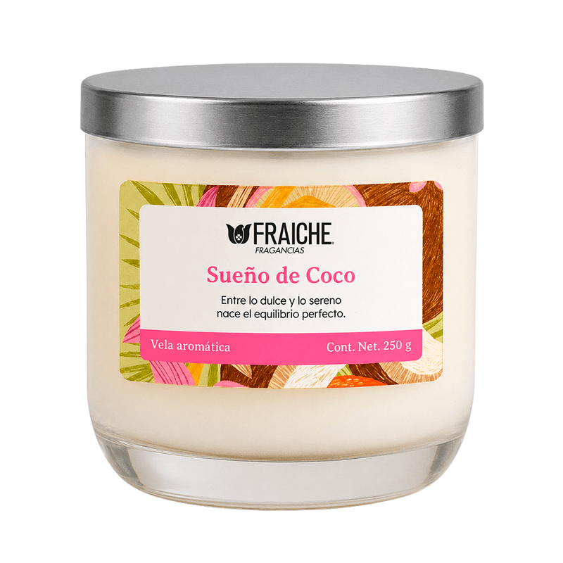VELA AROMATICA SUENOS DE COCO 250G